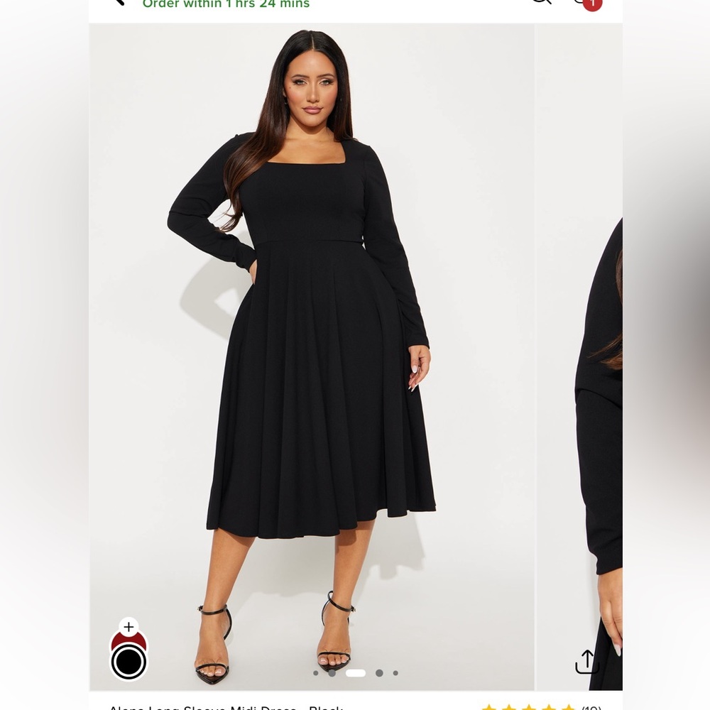 Fashion Nova Black Midi Dress